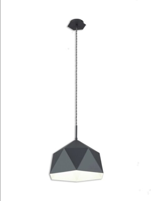 Eden 1 Light Ceiling Pendant In Graphite And White Inner Finish