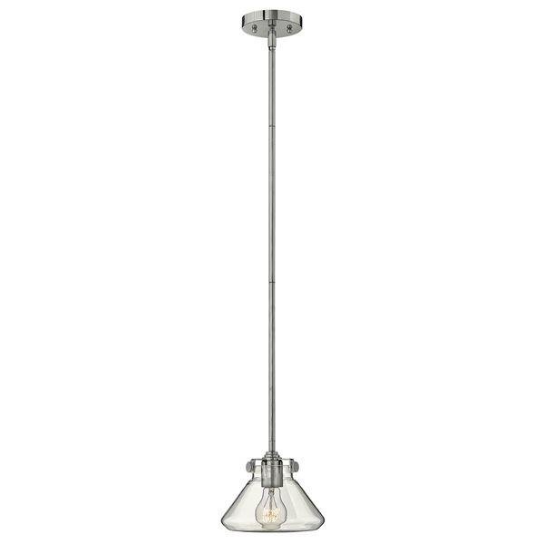 HK/CONGRESP/A CM Congress 1 Light Chrome Clear Conical Glass Ceiling Pendant