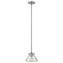 HK/CONGRESP/A CM Congress 1 Light Chrome Clear Conical Glass Ceiling Pendant