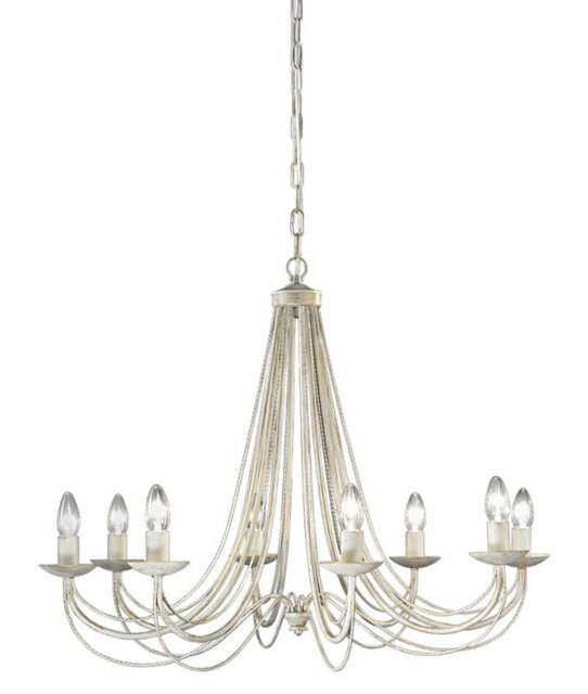 Franklite Philly 8 Light Ceiling Chandelier In Cream With Gold Highlights FL2172/8