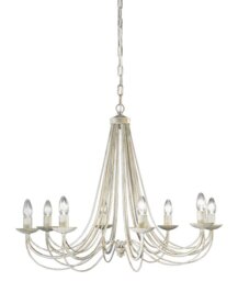 Franklite Philly 8 Light Ceiling Chandelier In Cream With Gold Highlights FL2172/8