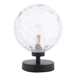 Dar Lighting Esben Table Lamp In Matt Black Finish With Round Clear Dimpled Glass ESB4122-12