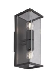 Mantra M6492 Meribel 2 Light Outdoor Wall Light In Graphite - H: 400mm