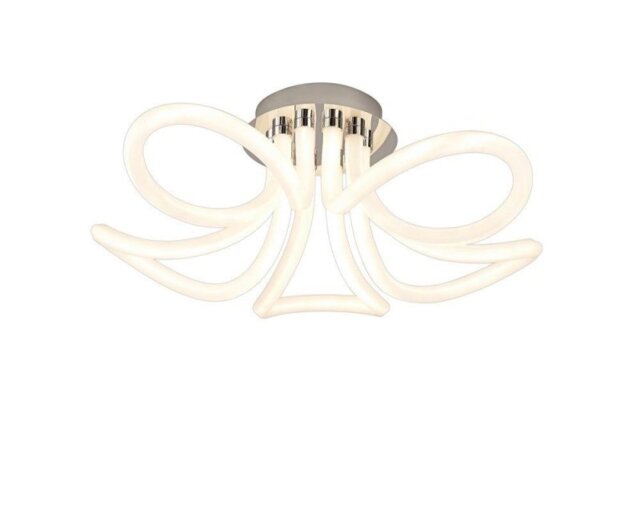 Mantra M6615 Knot LED II Semi Flush Ceiling Light In Polished Chrome And Opal White - Dia: 790mm