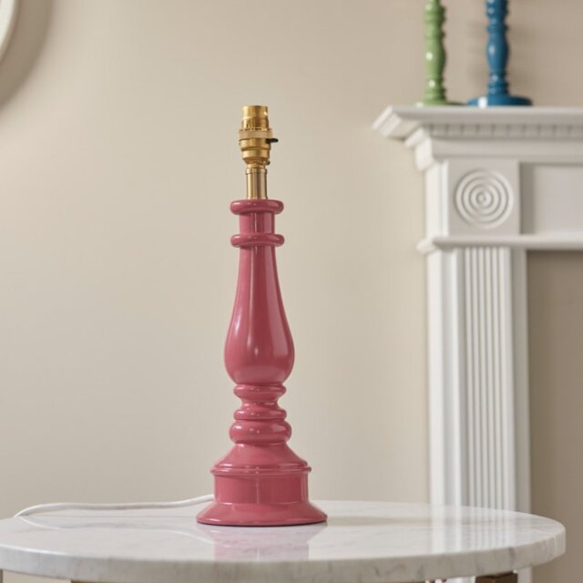 Endon 109964 Myrtle Table Lamp Base Only In Pink Clay And Warm Brass Finish
