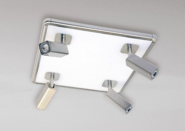 Mantra M5250 Ibiza 4 Light Square LED Ceiling Spotlight In Satin Nickel