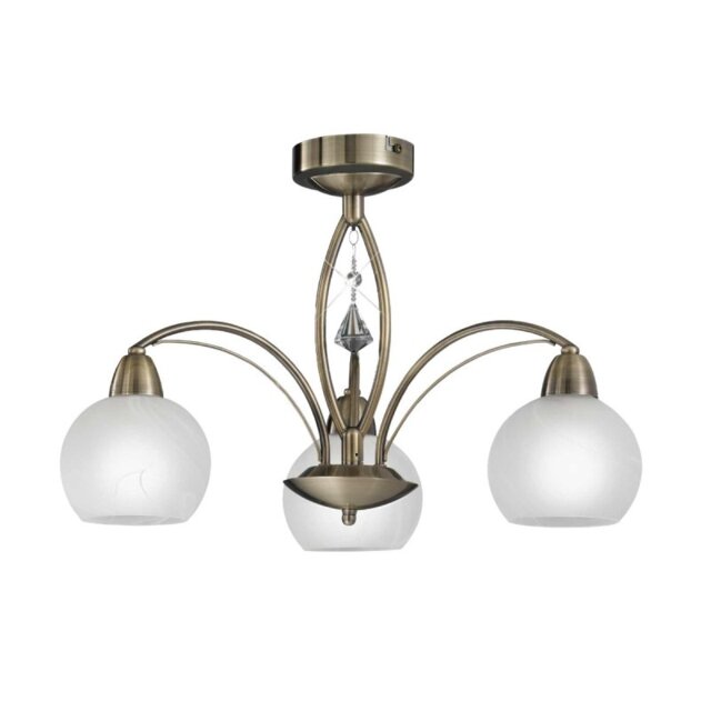 Franklite Thea FL2278/3 3 Light Modern Bronze & Crystal Ceiling Light