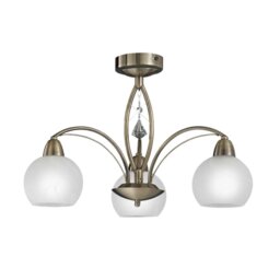 Franklite Thea FL2278/3 3 Light Modern Bronze & Crystal Ceiling Light