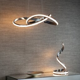 LED Ceiling Pendant Light In Chrome Plate And White Silicone