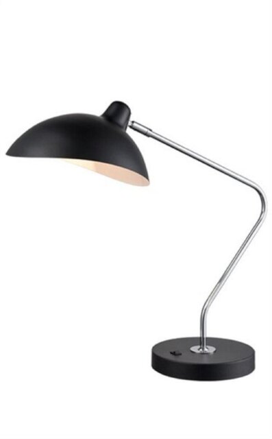 Franklite TL516 One Light Table Lamp In Matt Black And Chrome