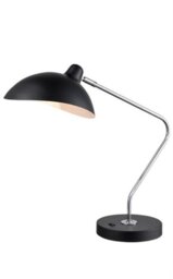 Franklite TL516 One Light Table Lamp In Matt Black And Chrome