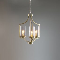 Laura Ashley Joseph 3 Light Ceiling Chandelier In Antique Brass Finish