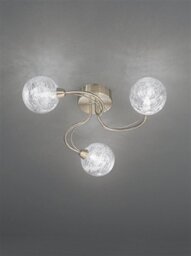 Franklite FL2328/3 Bronze 3 Light Spun Ceiling Light with Spun Glass Shades
