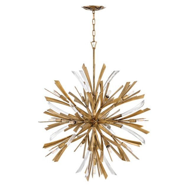 Quintiesse QN-VIDA-13P-L Vida 13 Light Large Ceiling Pendant In Burnished Gold Finish