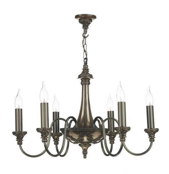David Hunt Lighting BAI0663 Bailey 6 Light Ceiling Pendant in Bronze