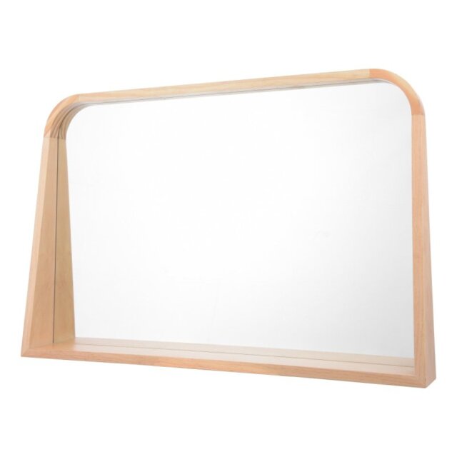 Dar Lighting Fulgencio Rectangle Mirror With Shelf In Light Oak 60 X 90cm