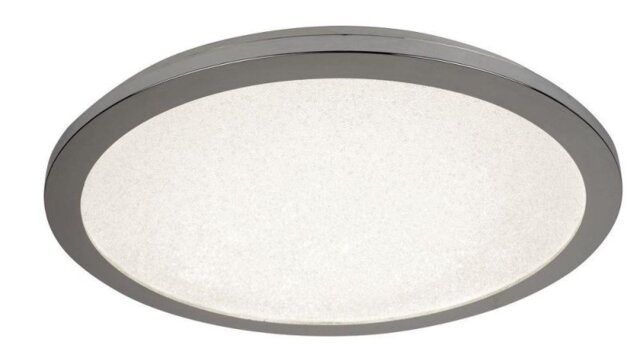 Searchlight 8100-40CC Bathroom Flush Ceiling Light In Chrome With Sanded Glass - Dia: 400mm