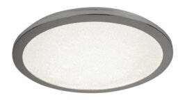 Searchlight 8100-40CC Bathroom Flush Ceiling Light In Chrome With Sanded Glass - Dia: 400mm
