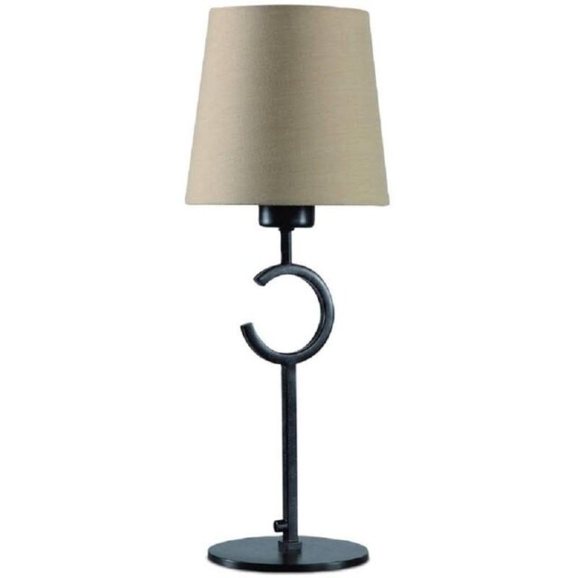 Mantra M5217 Argi 1 Light Table Lamp In Brown Oxide With Brown Shade