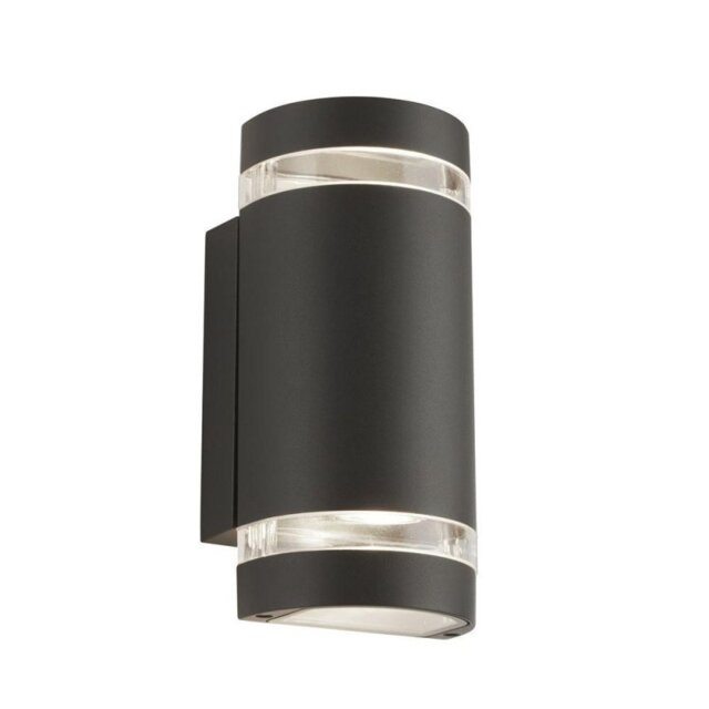Searchlight 2002-2GY-LED Outdoor Curved Wall Light In Grey