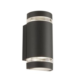 Searchlight 2002-2GY-LED Outdoor Curved Wall Light In Grey