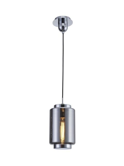 Mantra M6200 Jarras 1 Light Short Small Ceiling Pendant Light In Chrome And Ash Grey - H: 350mm