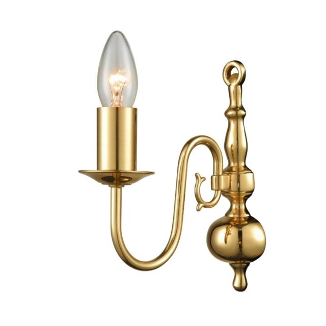 Franklite Delft 1 Light Flemish Wall Light In Polished Brass Finish PE7911