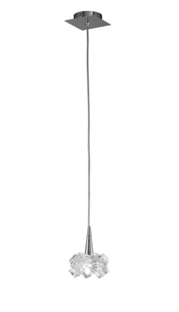 Mantra M3953 Artic 1 Light Small Pendant Light In Chrome With Clear Glass