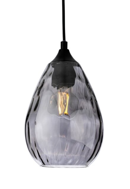 Firstlight 6848SM Soho Ceiling Pendant Light In Matt Black with Smoked Decorative Glass