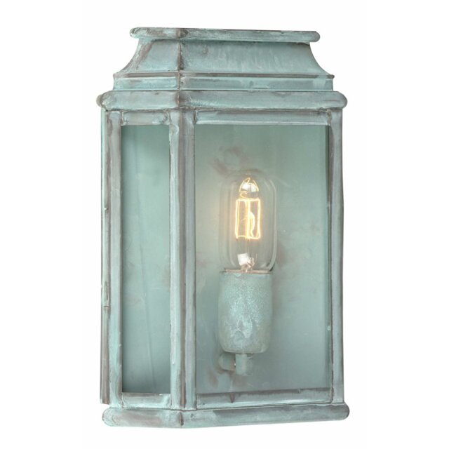 St Martins Solid Brass Outdoor Lantern, Verdigris