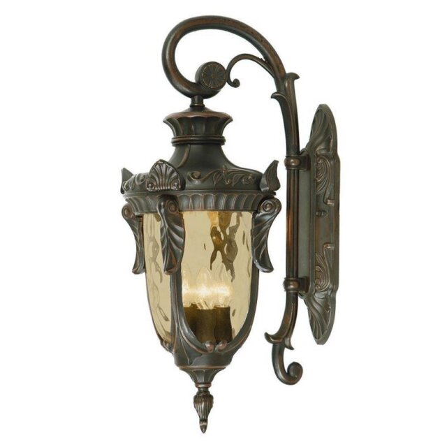 Elstead PH2/LOB Philadelphia 3 Light Large Down Wall Lantern Light In Old Bronze