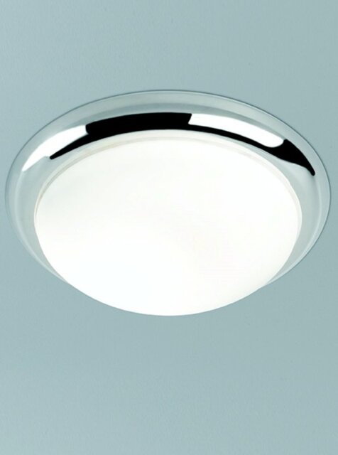 Franklite CF5741 3 Light Flush Ceiling Light In Chrome With Matt White Glass - Diameter: 420mm