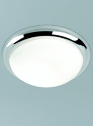Franklite CF5741 3 Light Flush Ceiling Light In Chrome With Matt White Glass - Diameter: 420mm