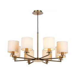 Dar TYL0863 Tyler 8 Light Pendant Ceiling Light In A Rustic Bronze Finish