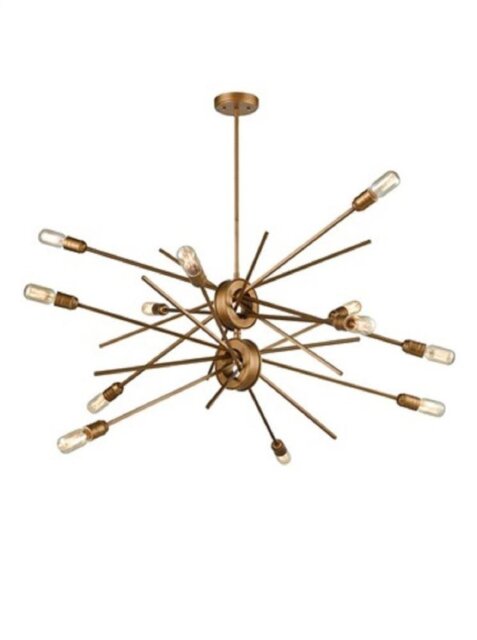 Franklite FL2399-12 12 Light Ceiling Light In Antique Gold