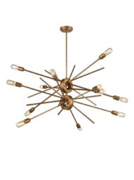 Franklite FL2399-12 12 Light Ceiling Light In Antique Gold