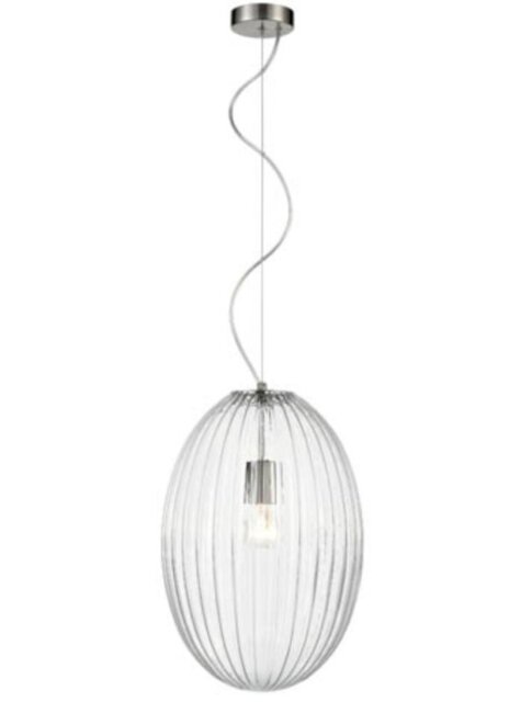 Franklite PCH224 Almond 1 Light Large Ceiling Pendant Light In Clear Glass Finish