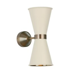 David Hunt Lighting HYD09 HYDE Twin Wall Light In Antique Brass And Cotswold Cream finish
