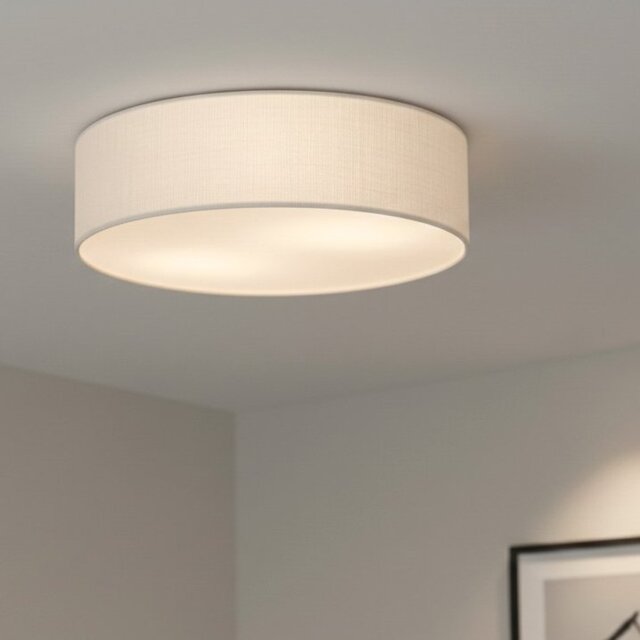 Firstlight 6882CR Camden Flush Ceiling Light With Cream Linen Shade