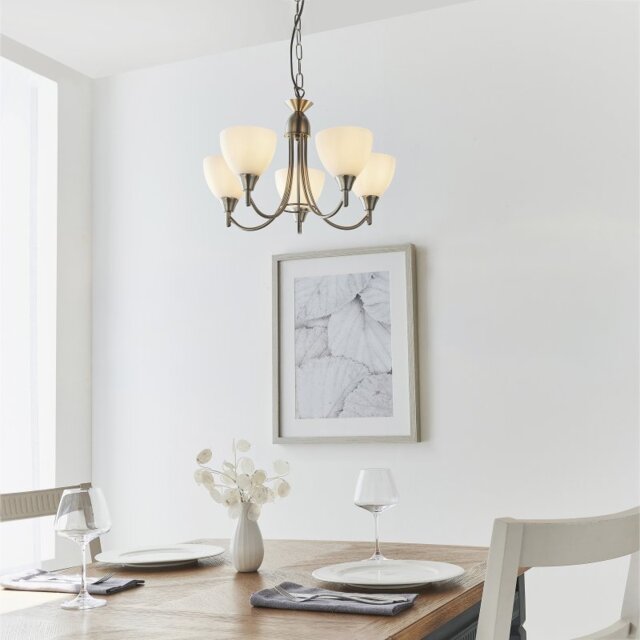 Endon 1805-5SC 5 Light Chandelier In Satin Chrome
