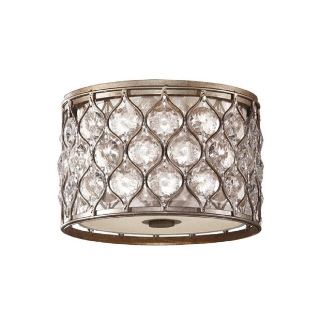 FE/LUCIA/F Lucia 2 Light Burnished Silver Flush Light