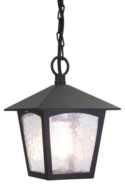 Elstead BL6B York exterior, black hanging porch lantern, IP20