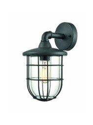 Franklite Flora Outdoor Wall Lantern In Grey Finish With Glass And Cage IP54 EXT6638