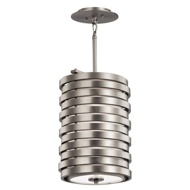 KL-ROSWELL-P-A Roswell Nickel 1 Light Ceiling Pendant Linear Design