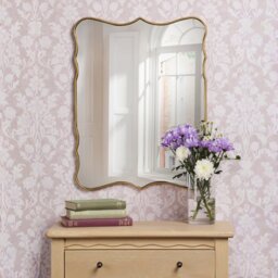 Laura Ashley Medora Mirror In Matt Gold Finish 64.5 X 49.5cm LA3756772-Q