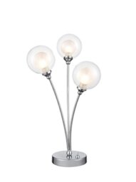 Franklite TL512 3 Light Table Lamp In Chrome With Clear Glass