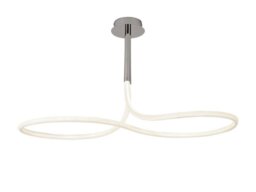 Mantra M6602 Nur II 50 Watt Semi Flush Ceiling Light In Polished Chrome And Opal White - L: 1170mm