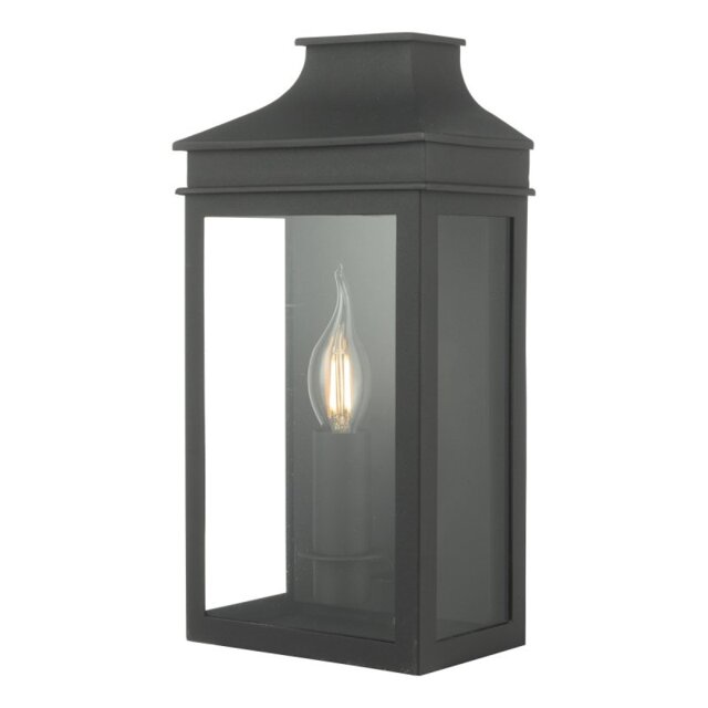 Dar VAP5222 Vapour 1 Light Outdoor Wall Light In Black And Glass