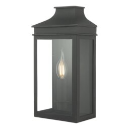 Dar VAP5222 Vapour 1 Light Outdoor Wall Light In Black And Glass