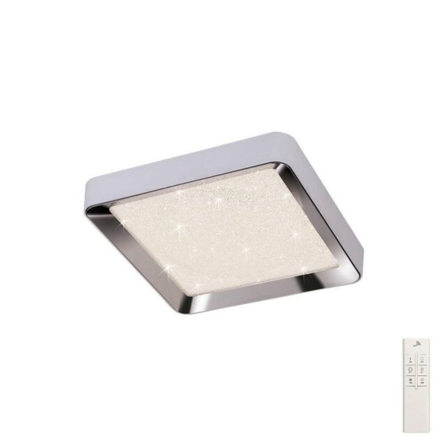 Mantra M5921 Male LED Small Square Flush Ceiling Light In Chrome - L: 500mm